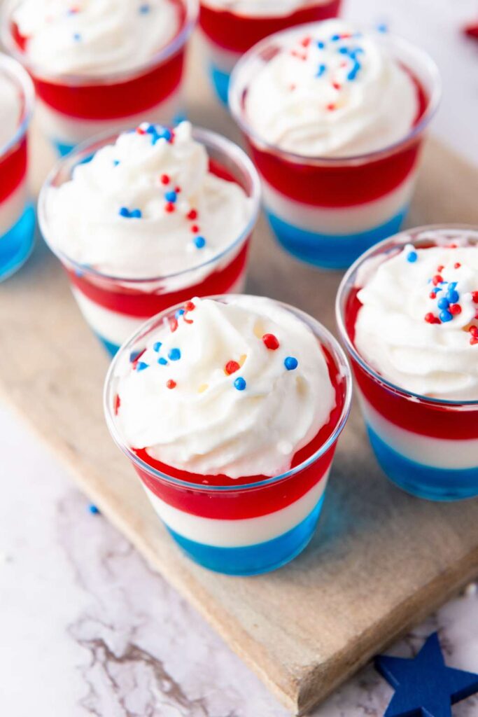 Patriotic jello cups 