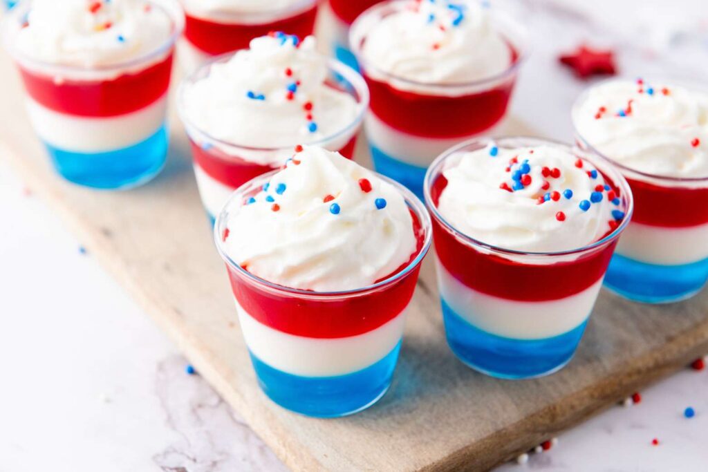 Patriotic jello cups 
