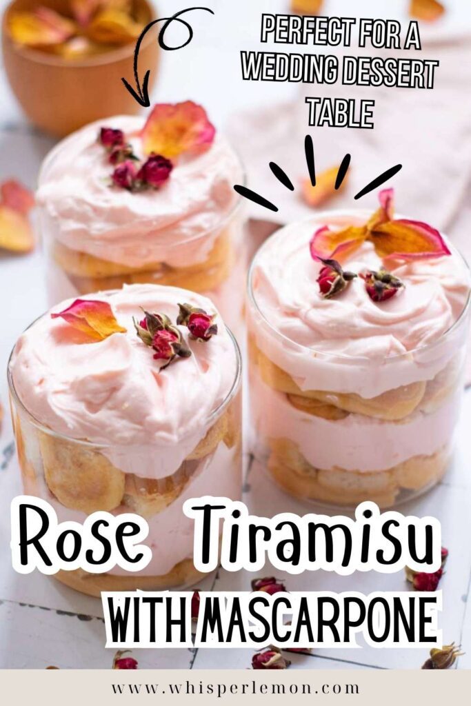 Rose tiramisu with mascarpone