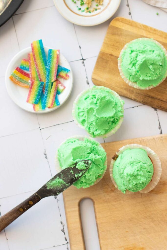 Saint patricks day rainbow cupcakes