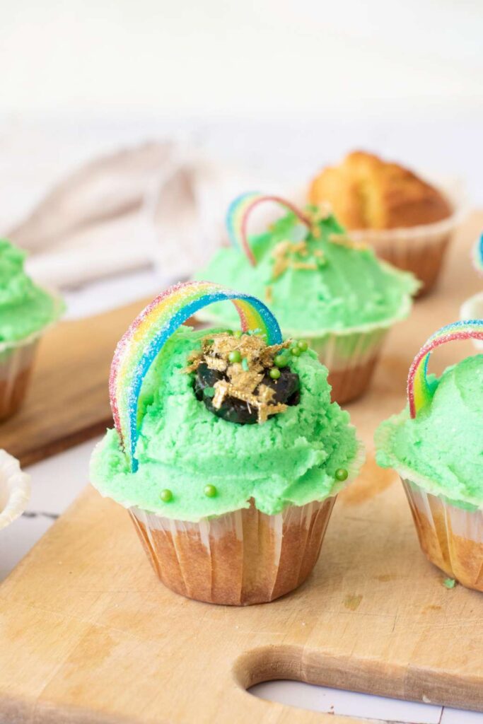 Saint patricks day rainbow cupcakes