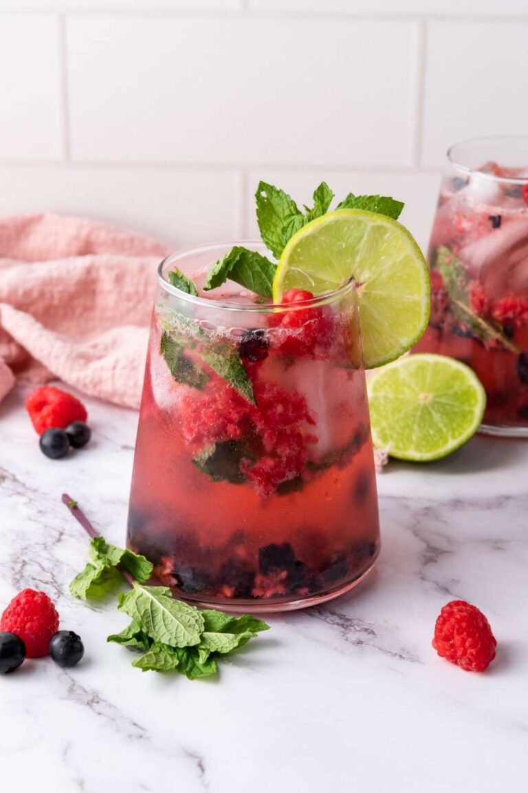 Blueberry raspberry mocktail