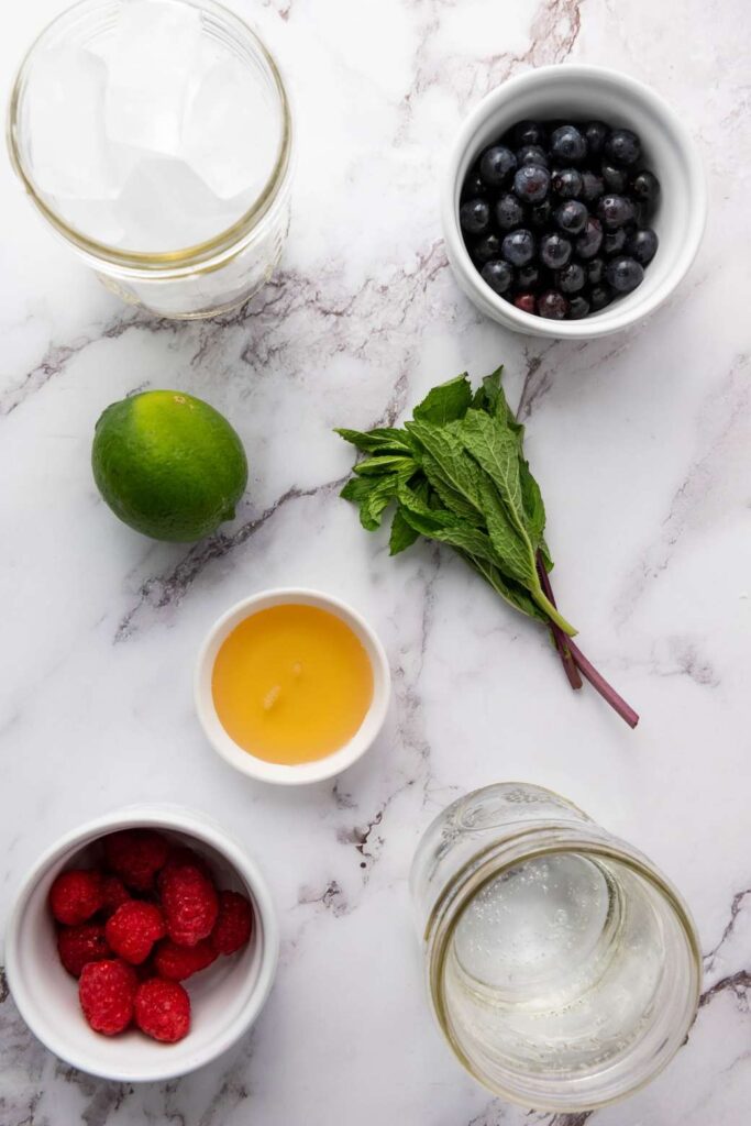 Blueberry raspberry mocktail