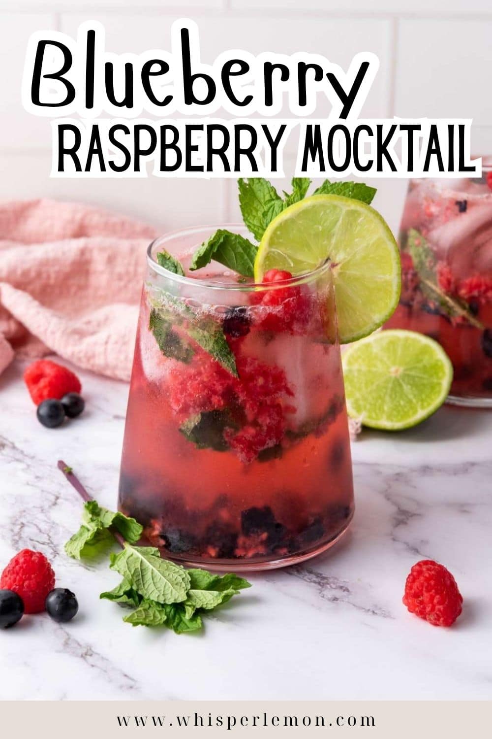 Blueberry Raspberry Mocktail - Whisper Lemon