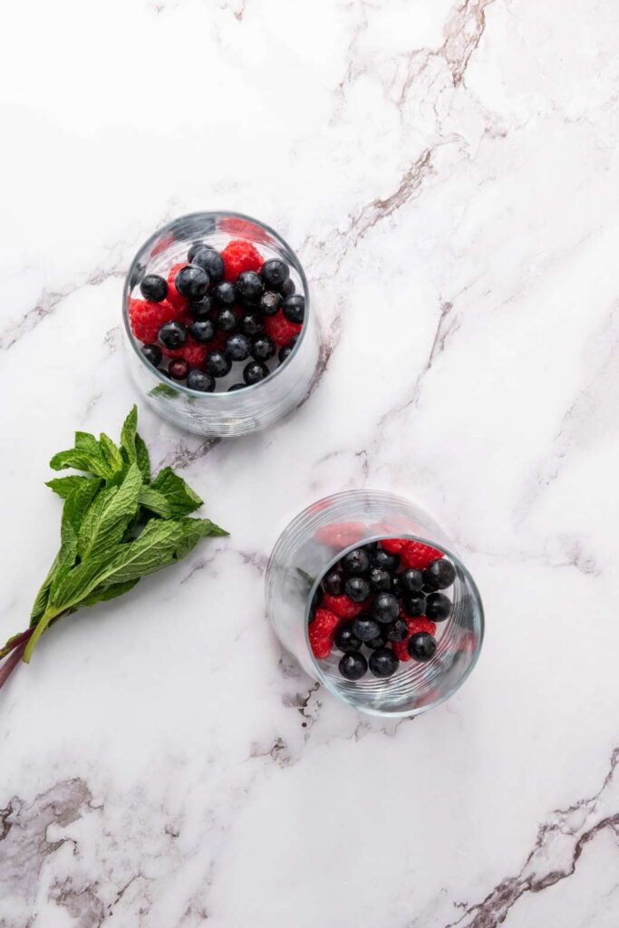 Blueberry raspberry mocktail