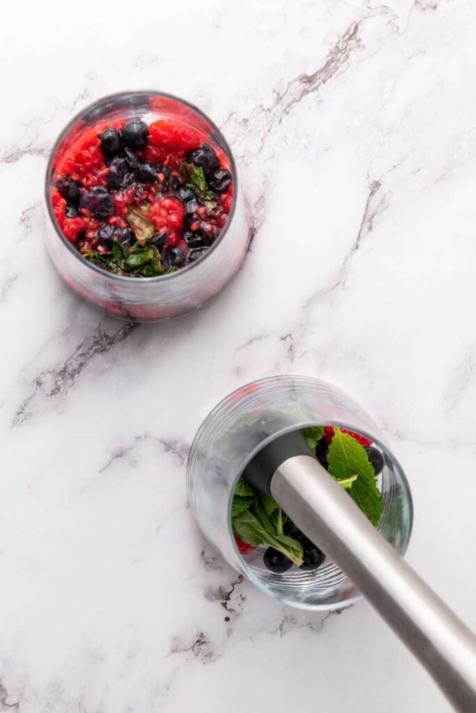 Blueberry raspberry mocktail