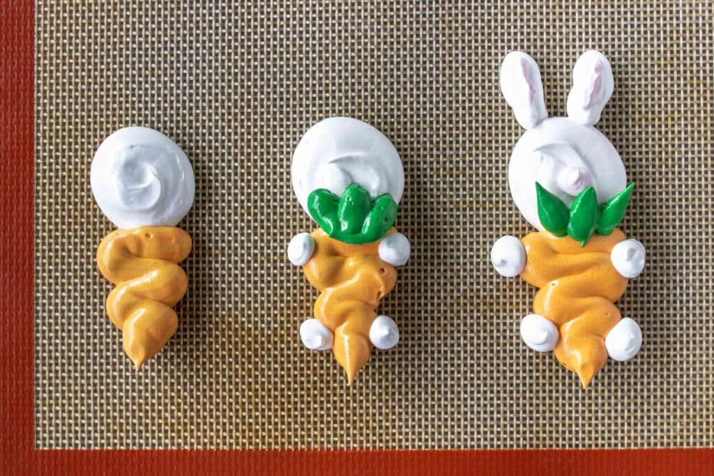 Easter bunny meringue cookies