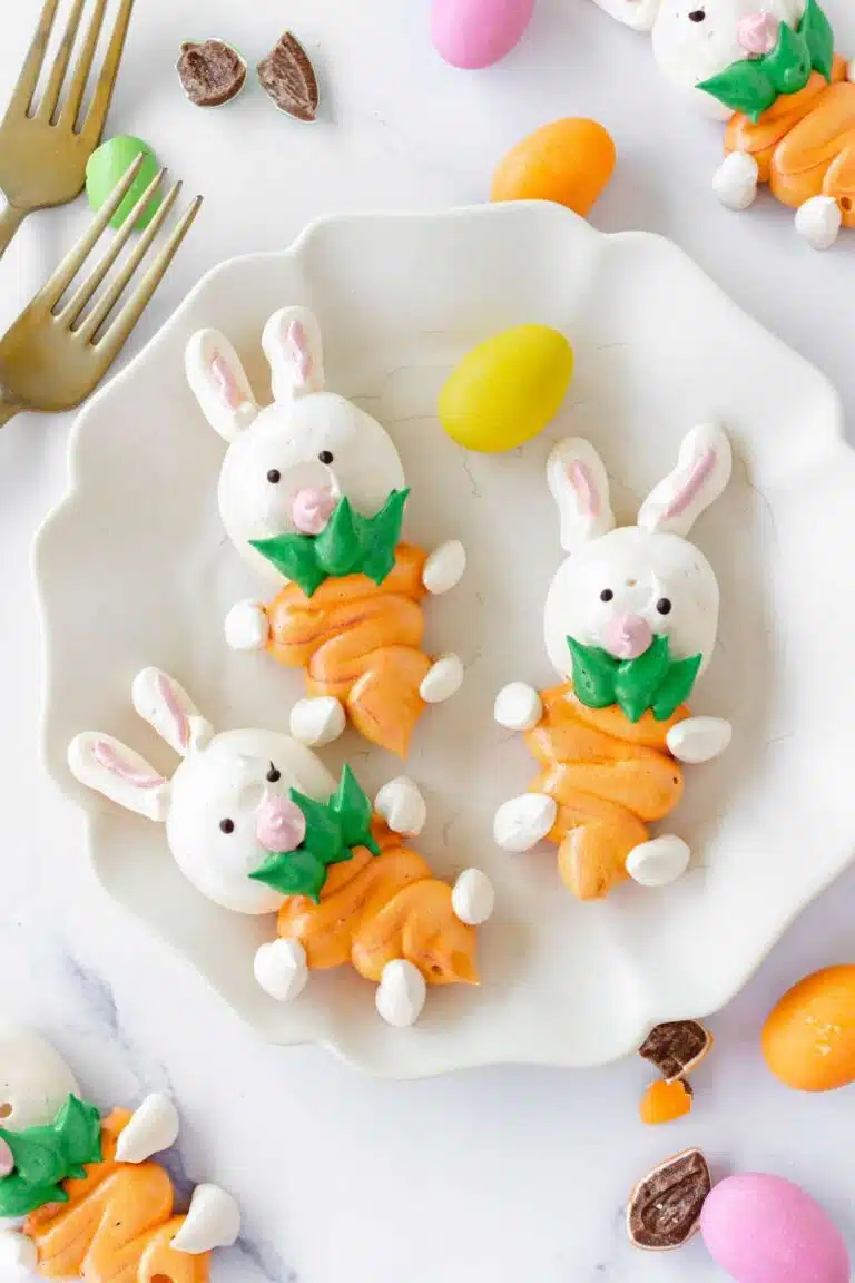 Easter bunny meringue cookies