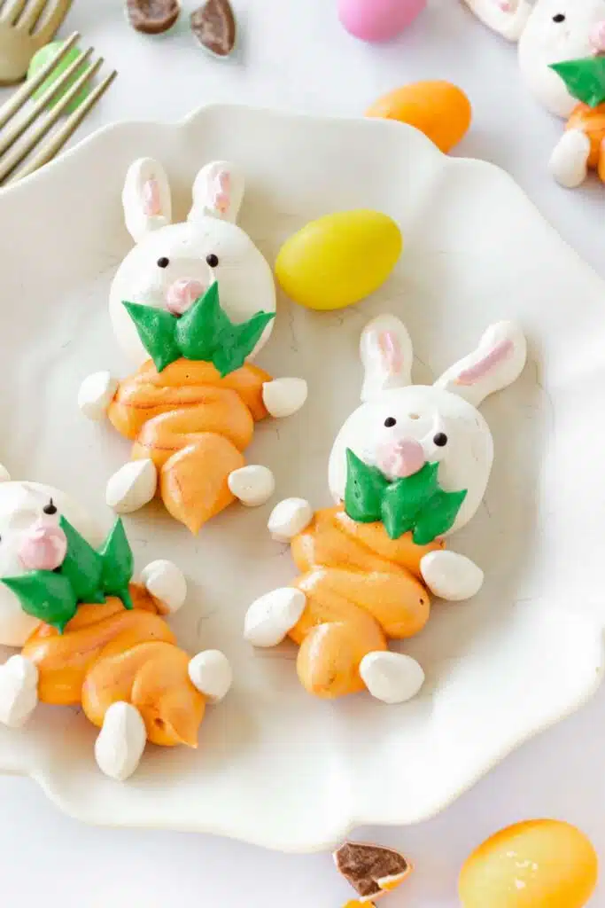 Easter bunny meringue cookies