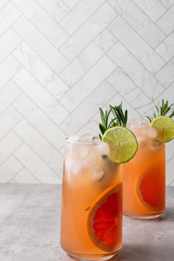 Grapefruit rosemary mocktail