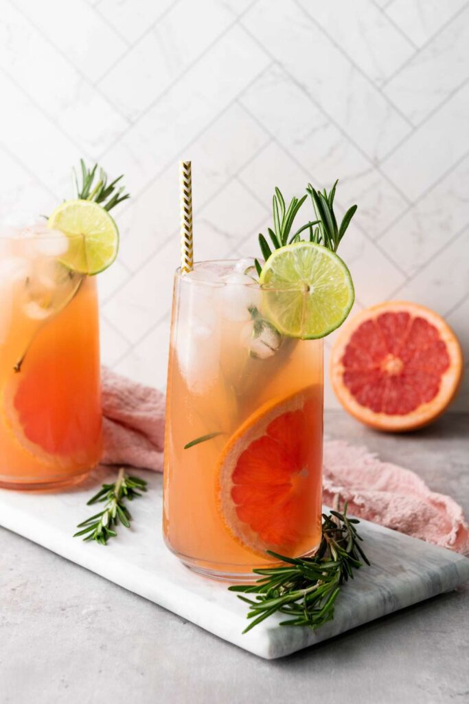 Grapefruit rosemary mocktail