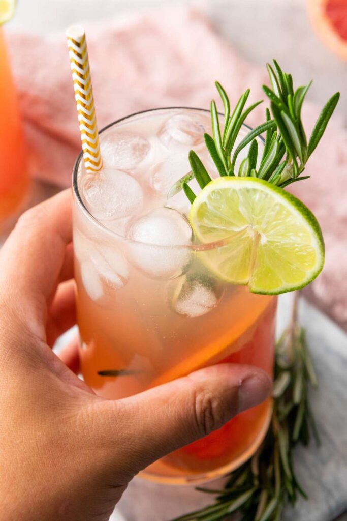 Grapefruit rosemary mocktail