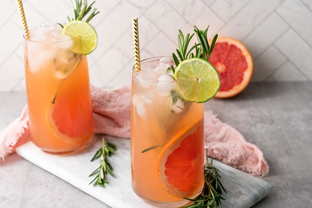 Grapefruit rosemary mocktail