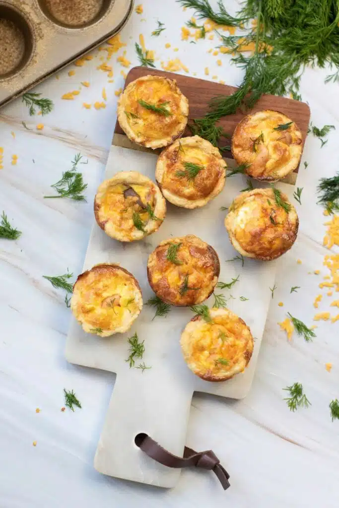 Mini salmon quiches
