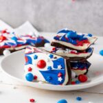 Red white blue chocolate bark