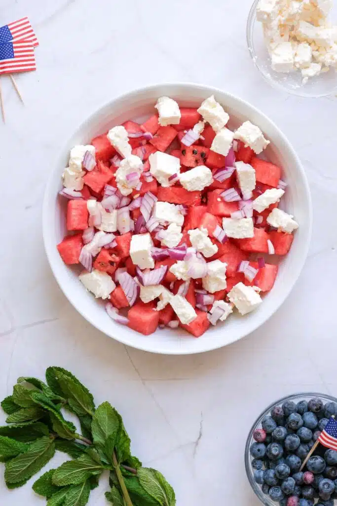 Watermelon feta salad 