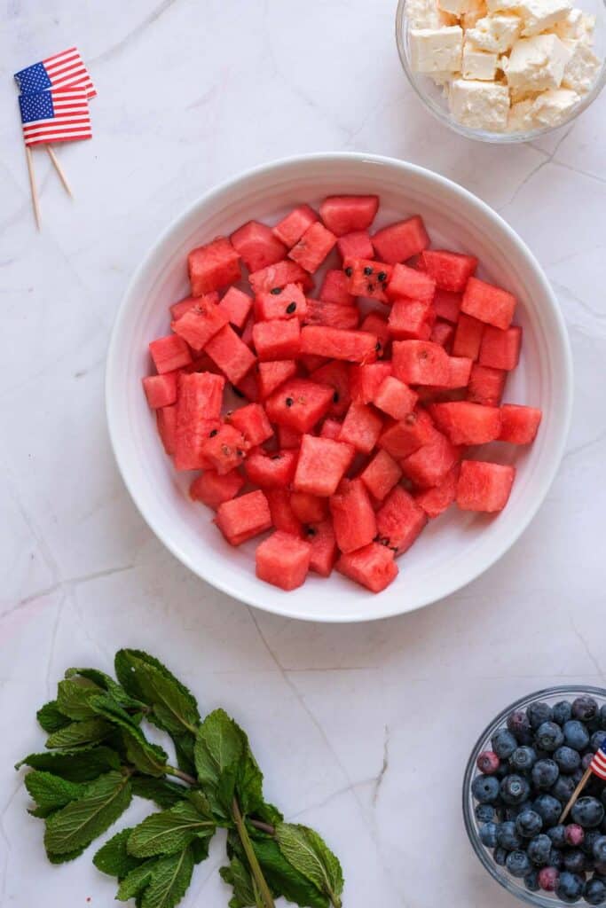 Watermelon feta salad 