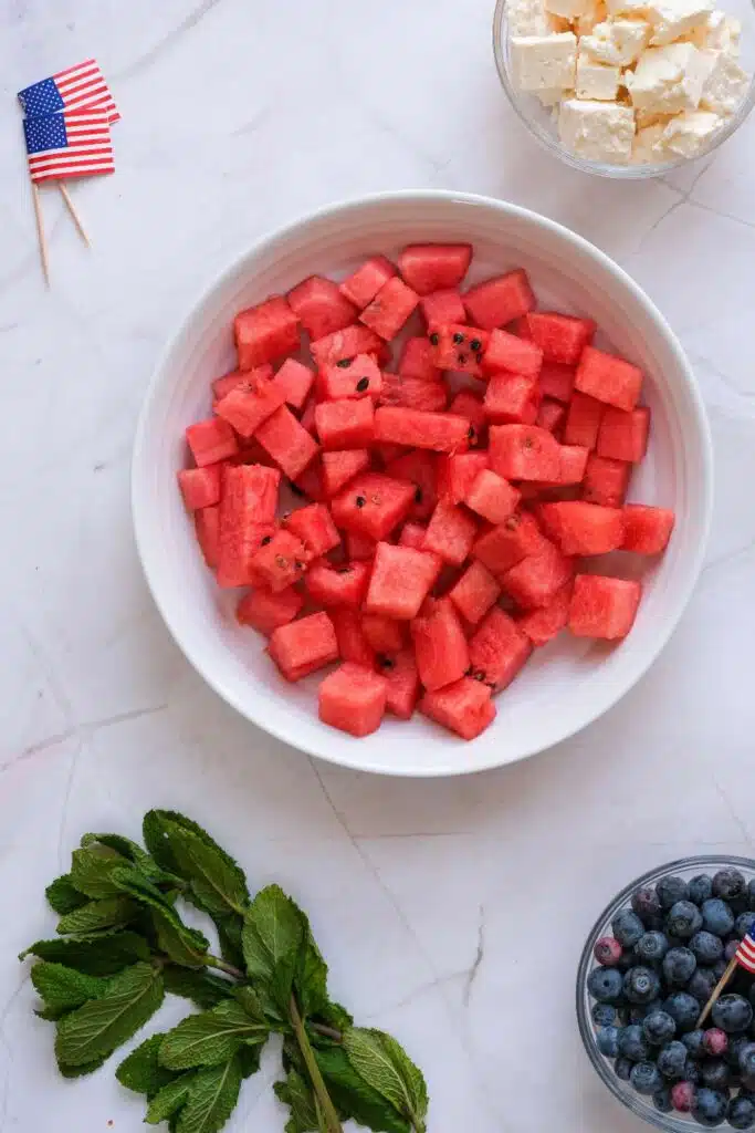 Watermelon feta salad 