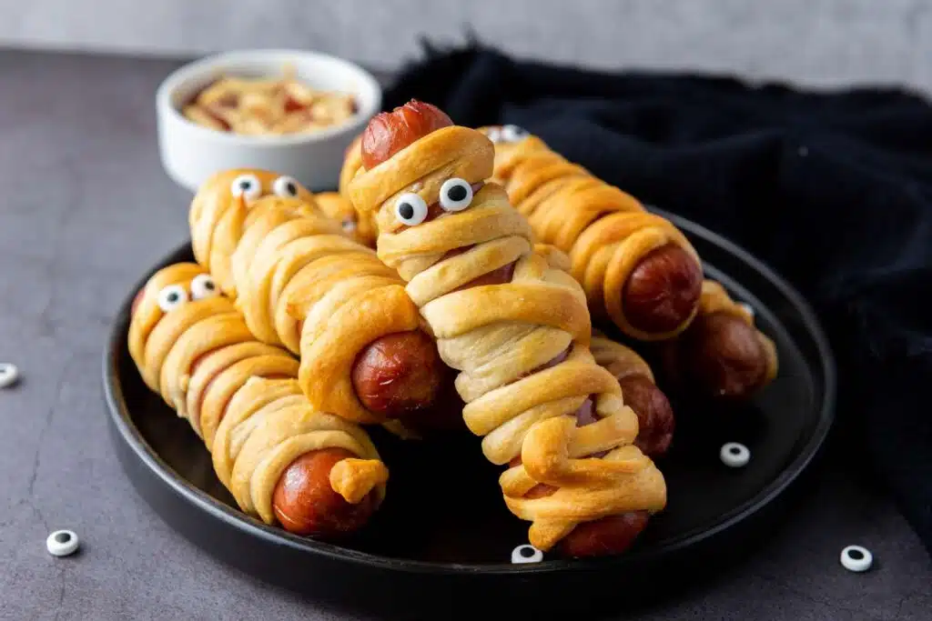 Air fryer halloween mummies