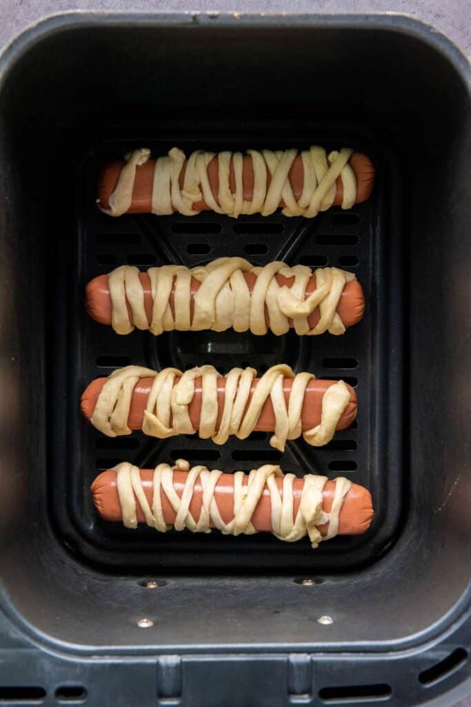 Air fryer halloween mummies