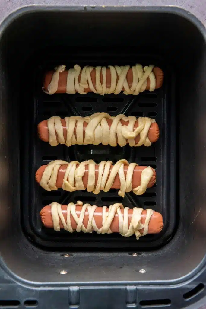 Air fryer halloween mummies