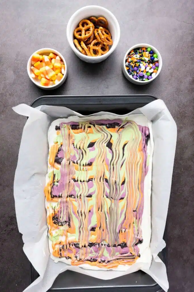 Halloween candy bark