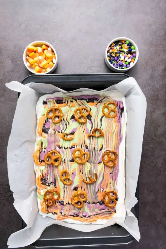 Halloween candy bark