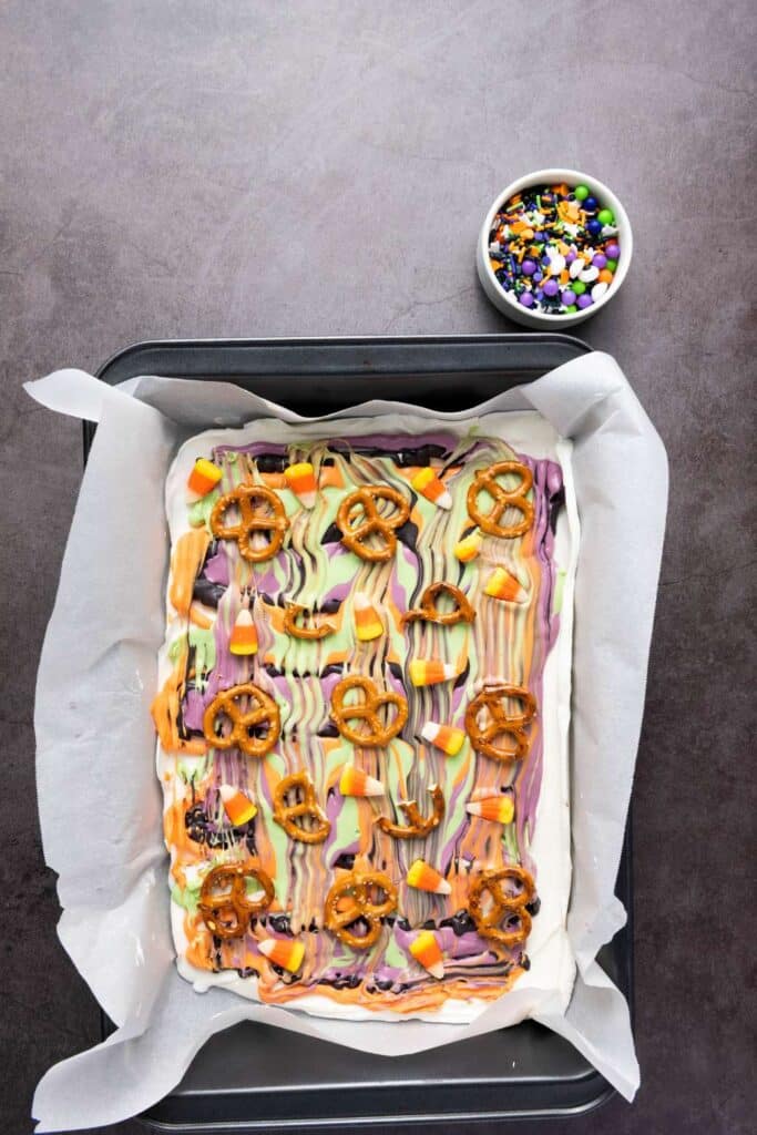 Halloween candy bark
