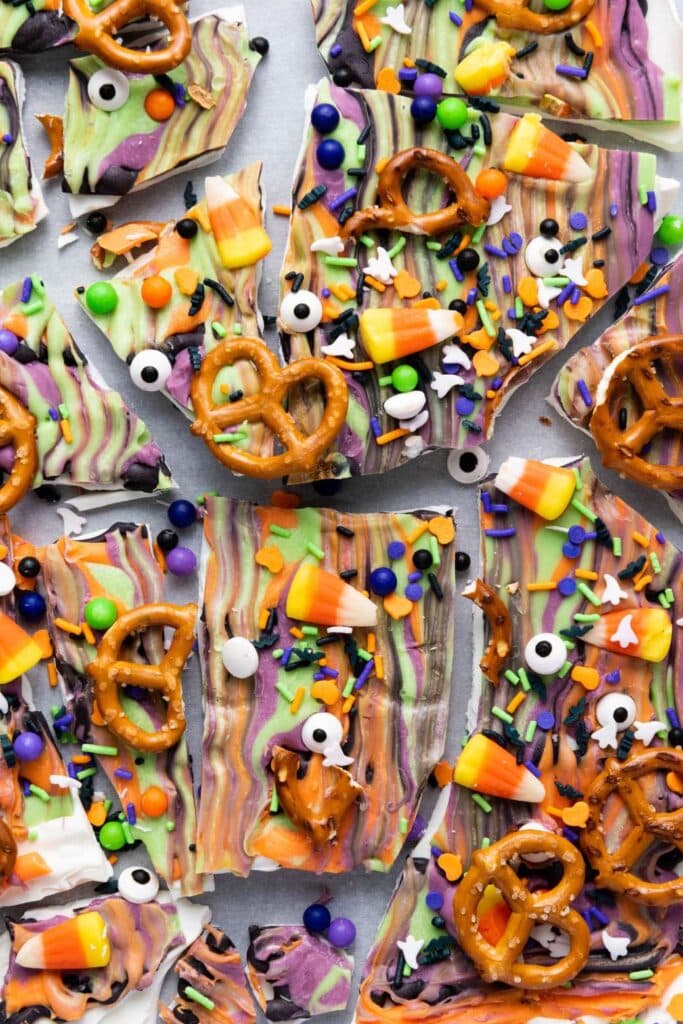 Halloween candy bark