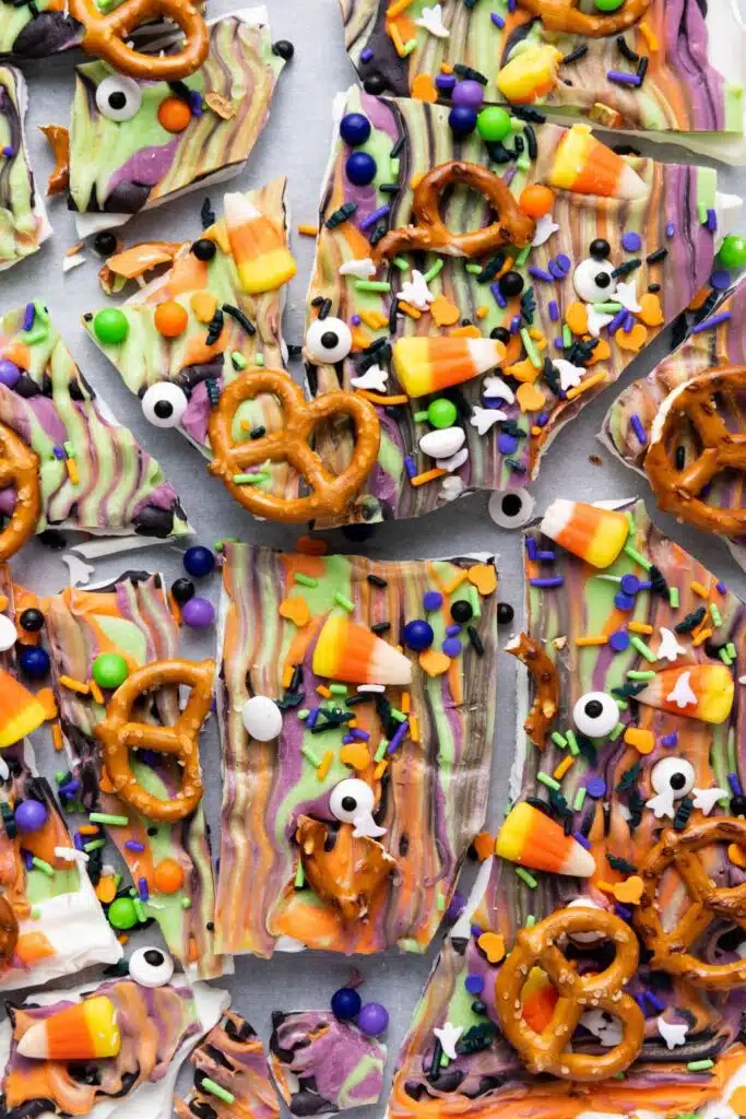 Halloween candy bark