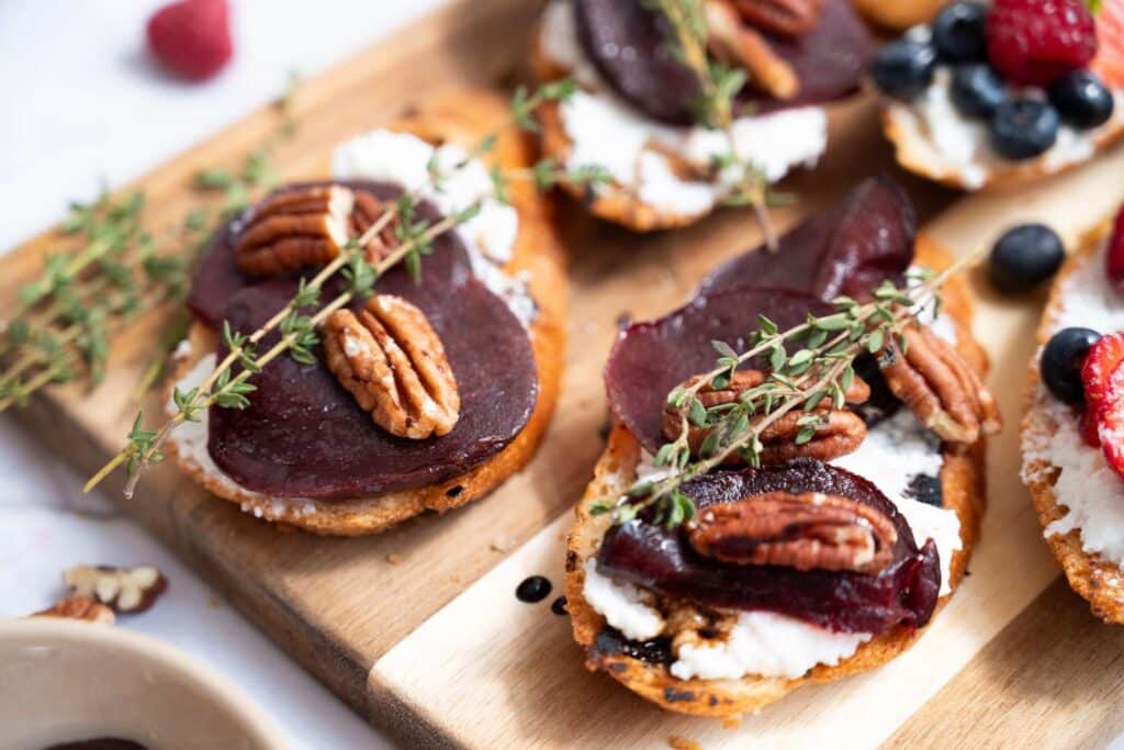 Whipped goat cheese bruschetta trilogy 