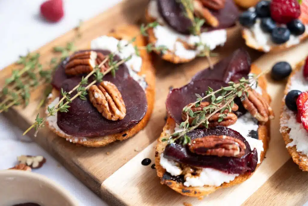 Whipped goat cheese bruschetta trilogy 